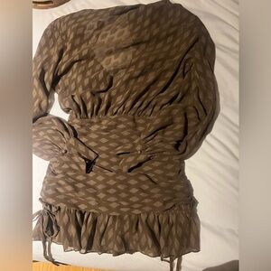 Brown Cinched mini dress